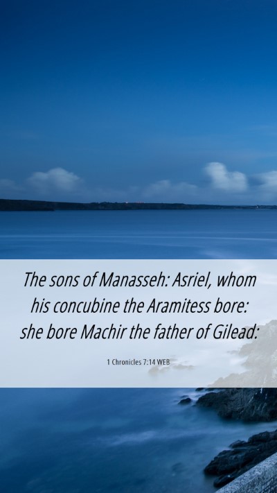 Picture 06 - 1 Chronicles 7:14 WEB Mobile Phone Wallpaper - The sons of Manasseh: Asriel, whom his concubine - Mobile Bible Verse Wallpaper