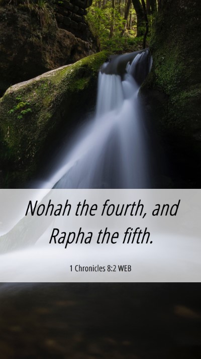 Picture 06 - 1 Chronicles 8:2 WEB Mobile Phone Wallpaper - Nohah the fourth, and Rapha the - Mobile Bible Verse Wallpaper
