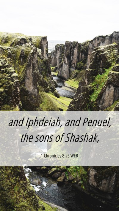 Picture 06 - 1 Chronicles 8:25 WEB Mobile Phone Wallpaper - and Iphdeiah, and Penuel, the sons of - Mobile Bible Verse Wallpaper