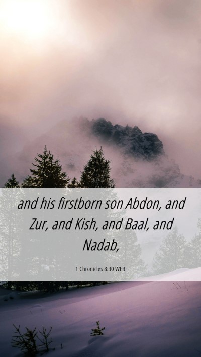 Picture 06 - 1 Chronicles 8:30 WEB Mobile Phone Wallpaper - and his firstborn son Abdon, and Zur, and Kish, - Mobile Bible Verse Wallpaper