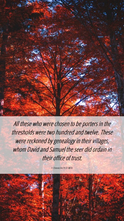 Picture 06 - 1 Chronicles 9:22 WEB Mobile Phone Wallpaper - All these who were chosen to be porters in the - Mobile Bible Verse Wallpaper