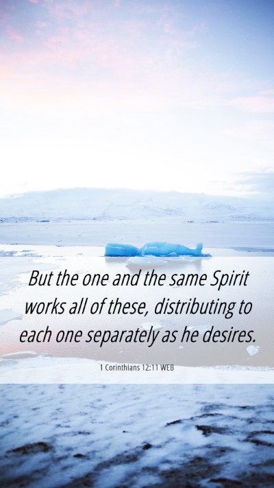 Picture 06 - 1 Corinthians 12:11 WEB Mobile Phone Wallpaper - But the one and the same Spirit works all of - Mobile Bible Verse Wallpaper