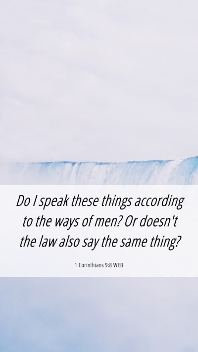 Picture 06 - 1 Corinthians 9:8 WEB Mobile Phone Wallpaper - Do I speak these things according to the ways of - Mobile Bible Verse Wallpaper