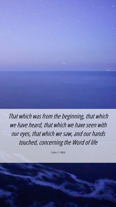 Picture 06 - 1 John 1:1 WEB Mobile Phone Wallpaper - That which was from the beginning, that which we - Mobile Bible Verse Wallpaper