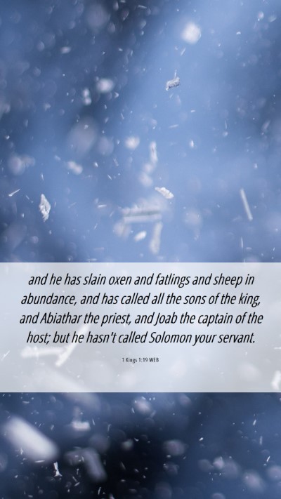 Picture 06 - 1 Kings 1:19 WEB Mobile Phone Wallpaper - and he has slain oxen and fatlings and sheep in - Mobile Bible Verse Wallpaper