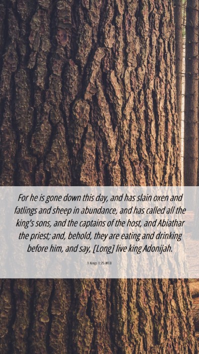 Picture 06 - 1 Kings 1:25 WEB Mobile Phone Wallpaper - For he is gone down this day, and has slain oxen - Mobile Bible Verse Wallpaper