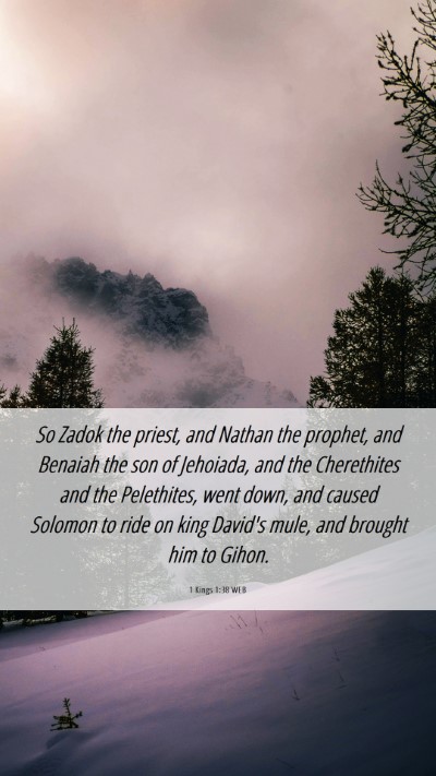 Picture 06 - 1 Kings 1:38 WEB Mobile Phone Wallpaper - So Zadok the priest, and Nathan the prophet, and - Mobile Bible Verse Wallpaper