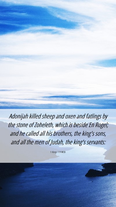 Picture 06 - 1 Kings 1:9 WEB Mobile Phone Wallpaper - Adonijah killed sheep and oxen and fatlings by - Mobile Bible Verse Wallpaper
