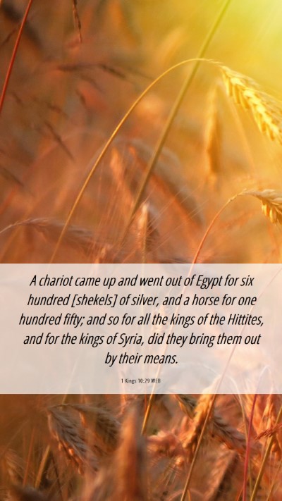 Picture 06 - 1 Kings 10:29 WEB Mobile Phone Wallpaper - A chariot came up and went out of Egypt for six - Mobile Bible Verse Wallpaper