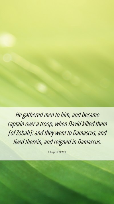 Picture 06 - 1 Kings 11:24 WEB Mobile Phone Wallpaper - He gathered men to him, and became captain over a - Mobile Bible Verse Wallpaper