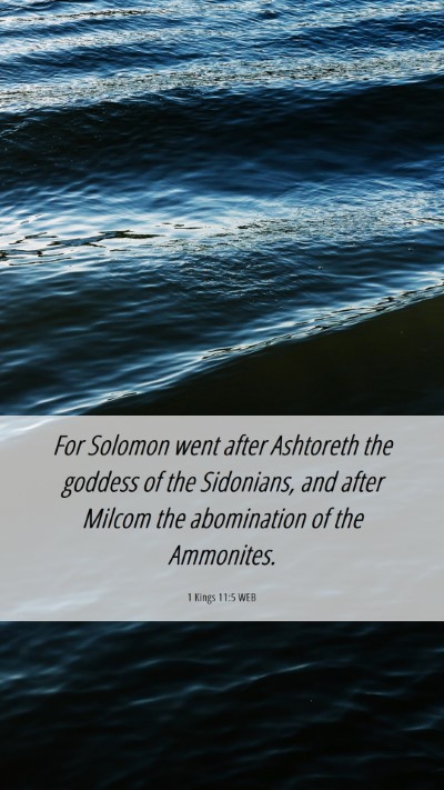 Picture 06 - 1 Kings 11:5 WEB Mobile Phone Wallpaper - For Solomon went after Ashtoreth the goddess of - Mobile Bible Verse Wallpaper