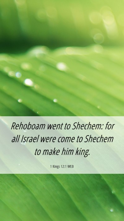 Picture 06 - 1 Kings 12:1 WEB Mobile Phone Wallpaper - Rehoboam went to Shechem: for all Israel were - Mobile Bible Verse Wallpaper