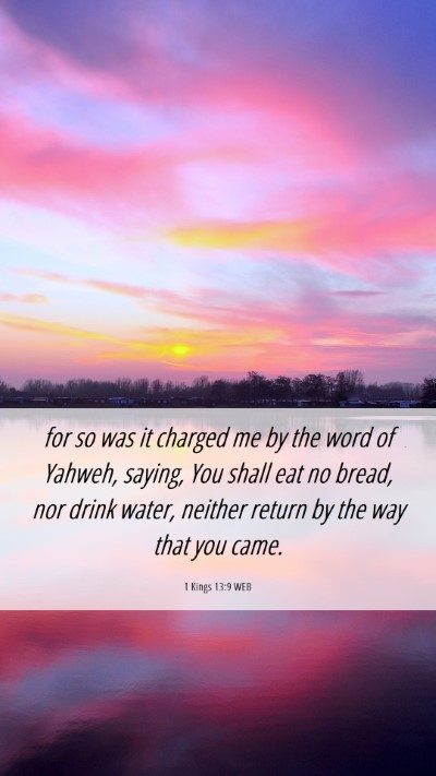Picture 06 - 1 Kings 13:9 WEB Mobile Phone Wallpaper - for so was it charged me by the word of Yahweh, - Mobile Bible Verse Wallpaper
