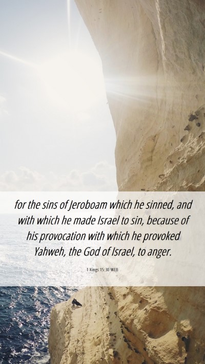 Picture 06 - 1 Kings 15:30 WEB Mobile Phone Wallpaper - for the sins of Jeroboam which he sinned, and - Mobile Bible Verse Wallpaper