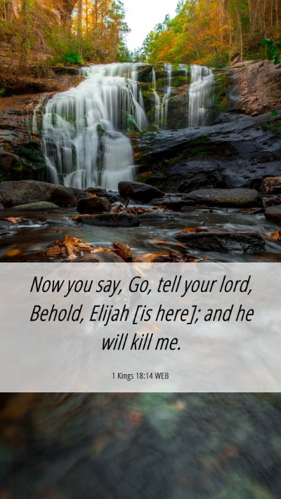 Picture 06 - 1 Kings 18:14 WEB Mobile Phone Wallpaper - Now you say, Go, tell your lord, Behold, Elijah - Mobile Bible Verse Wallpaper