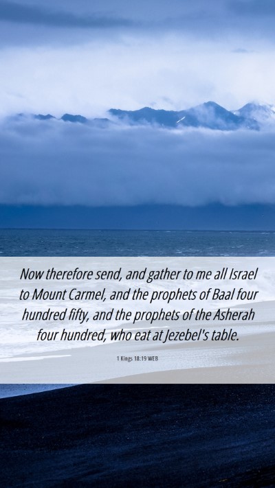 Picture 06 - 1 Kings 18:19 WEB Mobile Phone Wallpaper - Now therefore send, and gather to me all Israel - Mobile Bible Verse Wallpaper