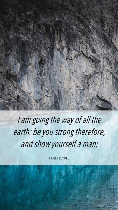 Picture 06 - 1 Kings 2:2 WEB Mobile Phone Wallpaper - I am going the way of all the earth: be you - Mobile Bible Verse Wallpaper