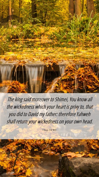 Picture 06 - 1 Kings 2:44 WEB Mobile Phone Wallpaper - The king said moreover to Shimei, You know all - Mobile Bible Verse Wallpaper