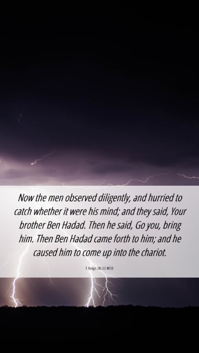 Picture 06 - 1 Kings 20:33 WEB Mobile Phone Wallpaper - Now the men observed diligently, and hurried to - Mobile Bible Verse Wallpaper
