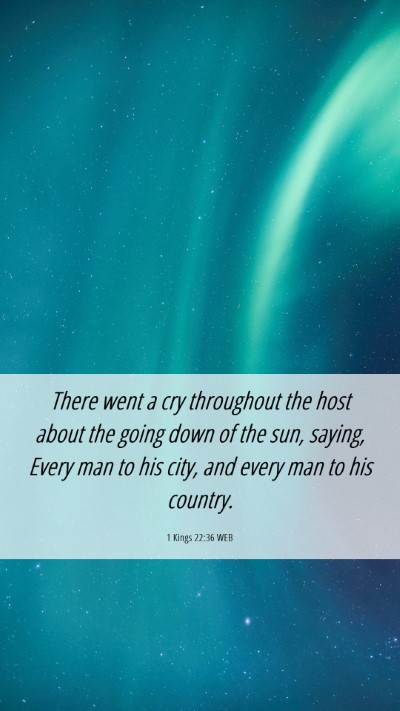 Picture 06 - 1 Kings 22:36 WEB Mobile Phone Wallpaper - There went a cry throughout the host about the - Mobile Bible Verse Wallpaper