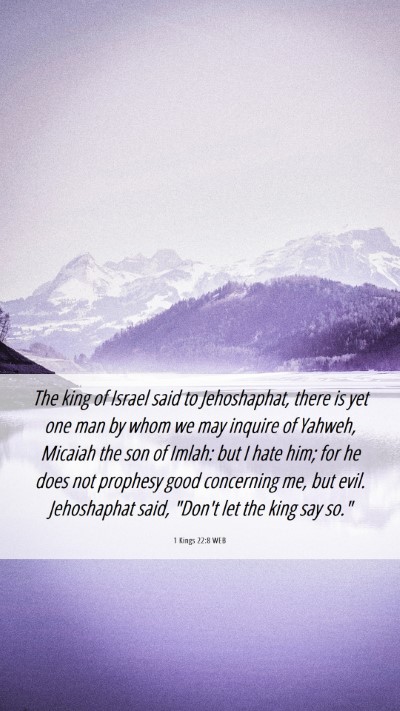 Picture 06 - 1 Kings 22:8 WEB Mobile Phone Wallpaper - The king of Israel said to Jehoshaphat, there is - Mobile Bible Verse Wallpaper