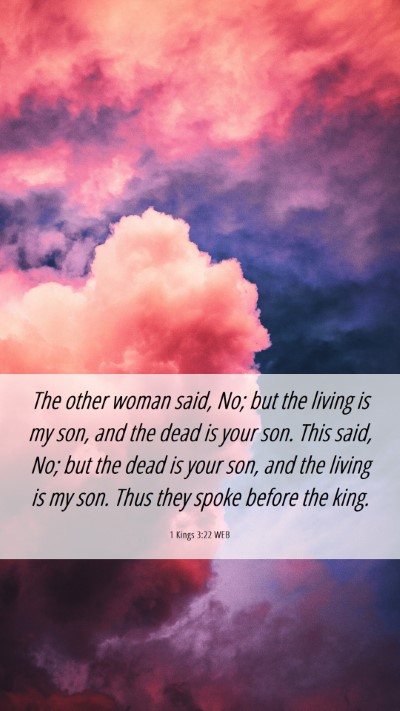 Picture 06 - 1 Kings 3:22 WEB Mobile Phone Wallpaper - The other woman said, No; but the living is my - Mobile Bible Verse Wallpaper
