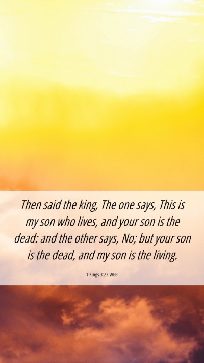 Picture 06 - 1 Kings 3:23 WEB Mobile Phone Wallpaper - Then said the king, The one says, This is my son - Mobile Bible Verse Wallpaper