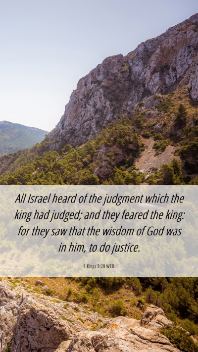 Picture 06 - 1 Kings 3:28 WEB Mobile Phone Wallpaper - All Israel heard of the judgment which the king - Mobile Bible Verse Wallpaper