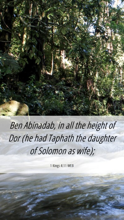 Picture 06 - 1 Kings 4:11 WEB Mobile Phone Wallpaper - Ben Abinadab, in all the height of Dor (he had - Mobile Bible Verse Wallpaper