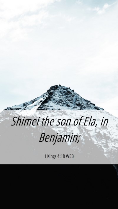 Picture 06 - 1 Kings 4:18 WEB Mobile Phone Wallpaper - Shimei the son of Ela, in - Mobile Bible Verse Wallpaper