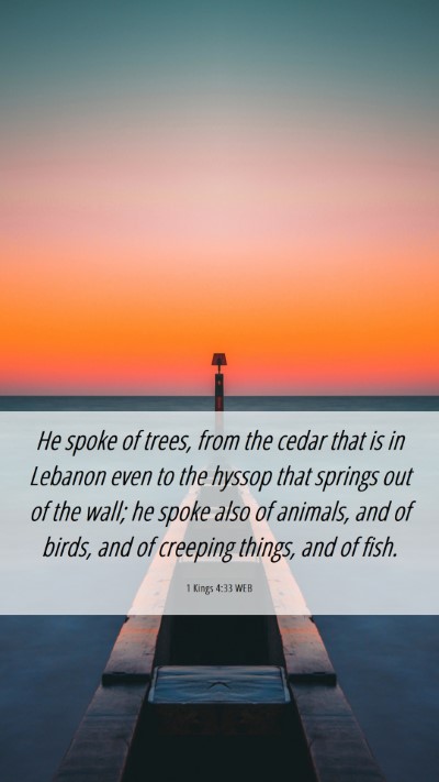 Picture 06 - 1 Kings 4:33 WEB Mobile Phone Wallpaper - He spoke of trees, from the cedar that is in - Mobile Bible Verse Wallpaper