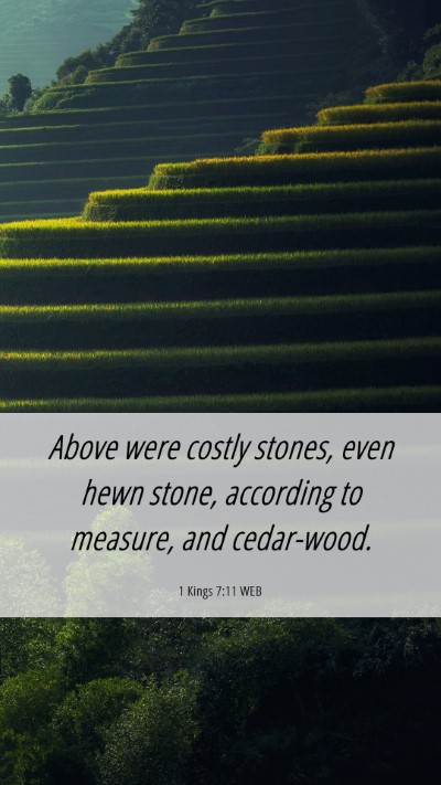Picture 06 - 1 Kings 7:11 WEB Mobile Phone Wallpaper - Above were costly stones, even hewn stone, - Mobile Bible Verse Wallpaper