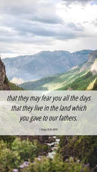 Picture 06 - 1 Kings 8:40 WEB Mobile Phone Wallpaper - that they may fear you all the days that they - Mobile Bible Verse Wallpaper