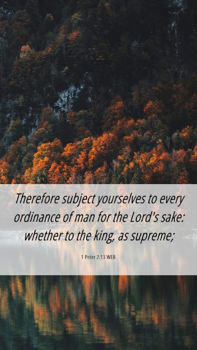 Picture 06 - 1 Peter 2:13 WEB Mobile Phone Wallpaper - Therefore subject yourselves to every ordinance - Mobile Bible Verse Wallpaper