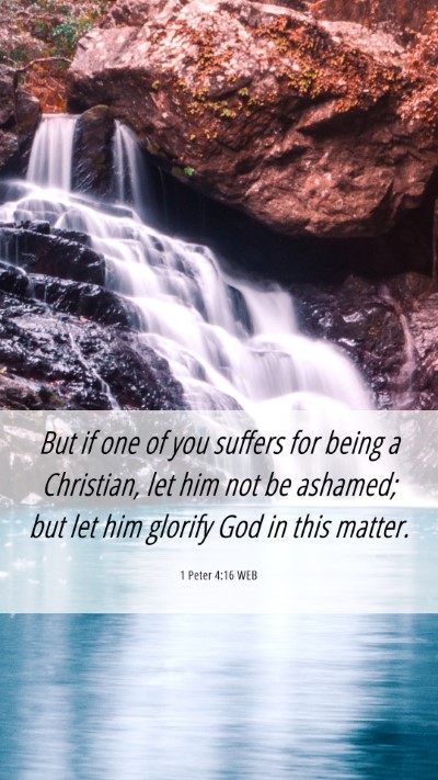 Picture 06 - 1 Peter 4:16 WEB Mobile Phone Wallpaper - But if one of you suffers for being a Christian, - Mobile Bible Verse Wallpaper