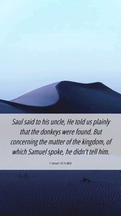 Picture 06 - 1 Samuel 10:16 WEB Mobile Phone Wallpaper - Saul said to his uncle, He told us plainly that - Mobile Bible Verse Wallpaper