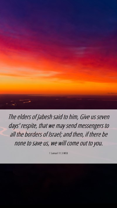 Picture 06 - 1 Samuel 11:3 WEB Mobile Phone Wallpaper - The elders of Jabesh said to him, Give us seven - Mobile Bible Verse Wallpaper