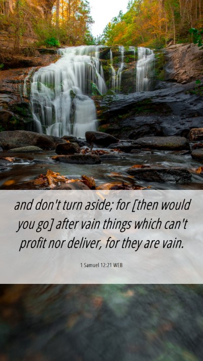 Picture 06 - 1 Samuel 12:21 WEB Mobile Phone Wallpaper - and don't turn aside; for [then would you go] - Mobile Bible Verse Wallpaper