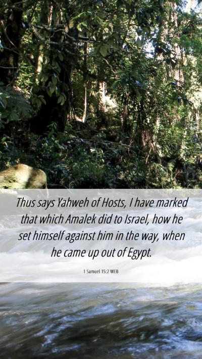 Picture 06 - 1 Samuel 15:2 WEB Mobile Phone Wallpaper - Thus says Yahweh of Hosts, I have marked that - Mobile Bible Verse Wallpaper