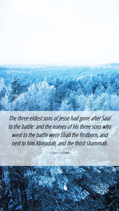 Picture 06 - 1 Samuel 17:13 WEB Mobile Phone Wallpaper - The three eldest sons of Jesse had gone after - Mobile Bible Verse Wallpaper