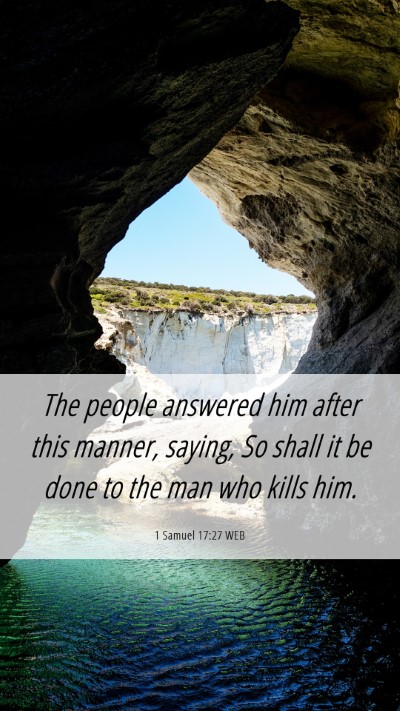 Picture 06 - 1 Samuel 17:27 WEB Mobile Phone Wallpaper - The people answered him after this manner, - Mobile Bible Verse Wallpaper