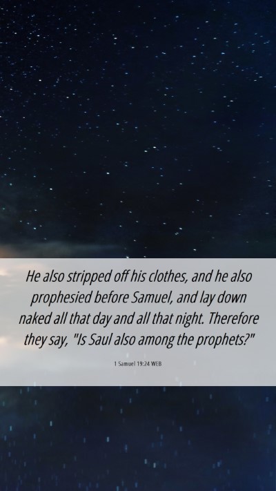 Picture 06 - 1 Samuel 19:24 WEB Mobile Phone Wallpaper - He also stripped off his clothes, and he also - Mobile Bible Verse Wallpaper
