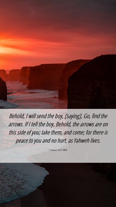 Picture 06 - 1 Samuel 20:21 WEB Mobile Phone Wallpaper - Behold, I will send the boy, [saying], Go, find - Mobile Bible Verse Wallpaper