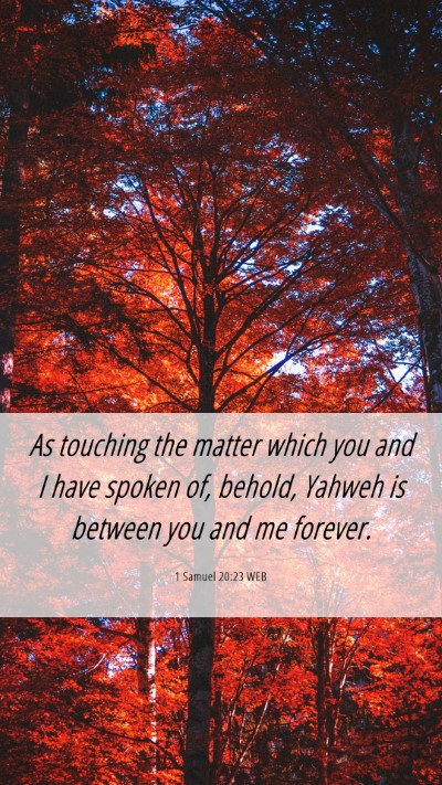 Picture 06 - 1 Samuel 20:23 WEB Mobile Phone Wallpaper - As touching the matter which you and I have - Mobile Bible Verse Wallpaper