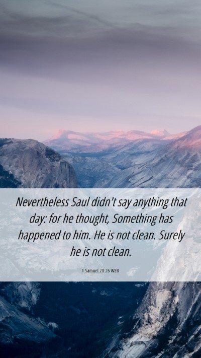 Picture 06 - 1 Samuel 20:26 WEB Mobile Phone Wallpaper - Nevertheless Saul didn't say anything that day: - Mobile Bible Verse Wallpaper