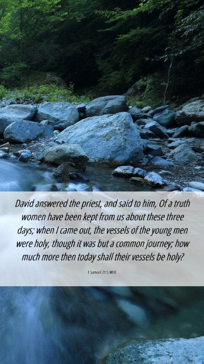 Picture 06 - 1 Samuel 21:5 WEB Mobile Phone Wallpaper - David answered the priest, and said to him, Of a - Mobile Bible Verse Wallpaper
