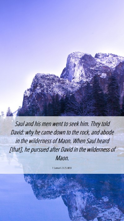Picture 06 - 1 Samuel 23:25 WEB Mobile Phone Wallpaper - Saul and his men went to seek him. They told - Mobile Bible Verse Wallpaper