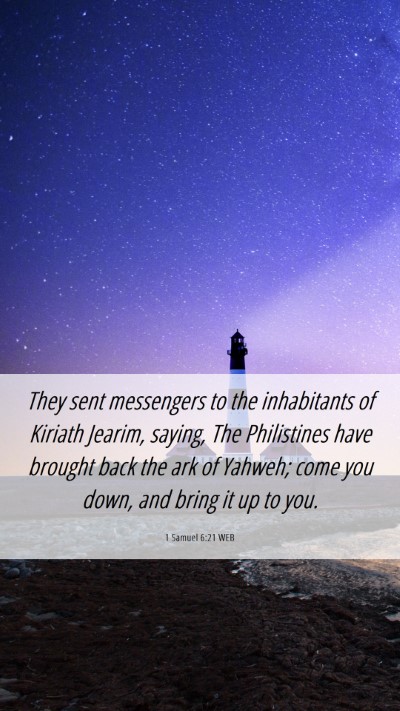Picture 06 - 1 Samuel 6:21 WEB Mobile Phone Wallpaper - They sent messengers to the inhabitants of - Mobile Bible Verse Wallpaper