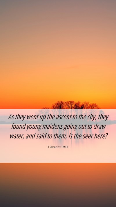 Picture 06 - 1 Samuel 9:11 WEB Mobile Phone Wallpaper - As they went up the ascent to the city, they - Mobile Bible Verse Wallpaper