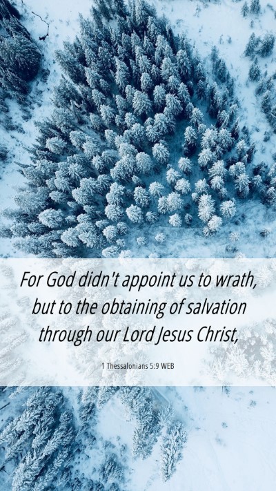 Picture 06 - 1 Thessalonians 5:9 WEB Mobile Phone Wallpaper - For God didn't appoint us to wrath, but to the - Mobile Bible Verse Wallpaper